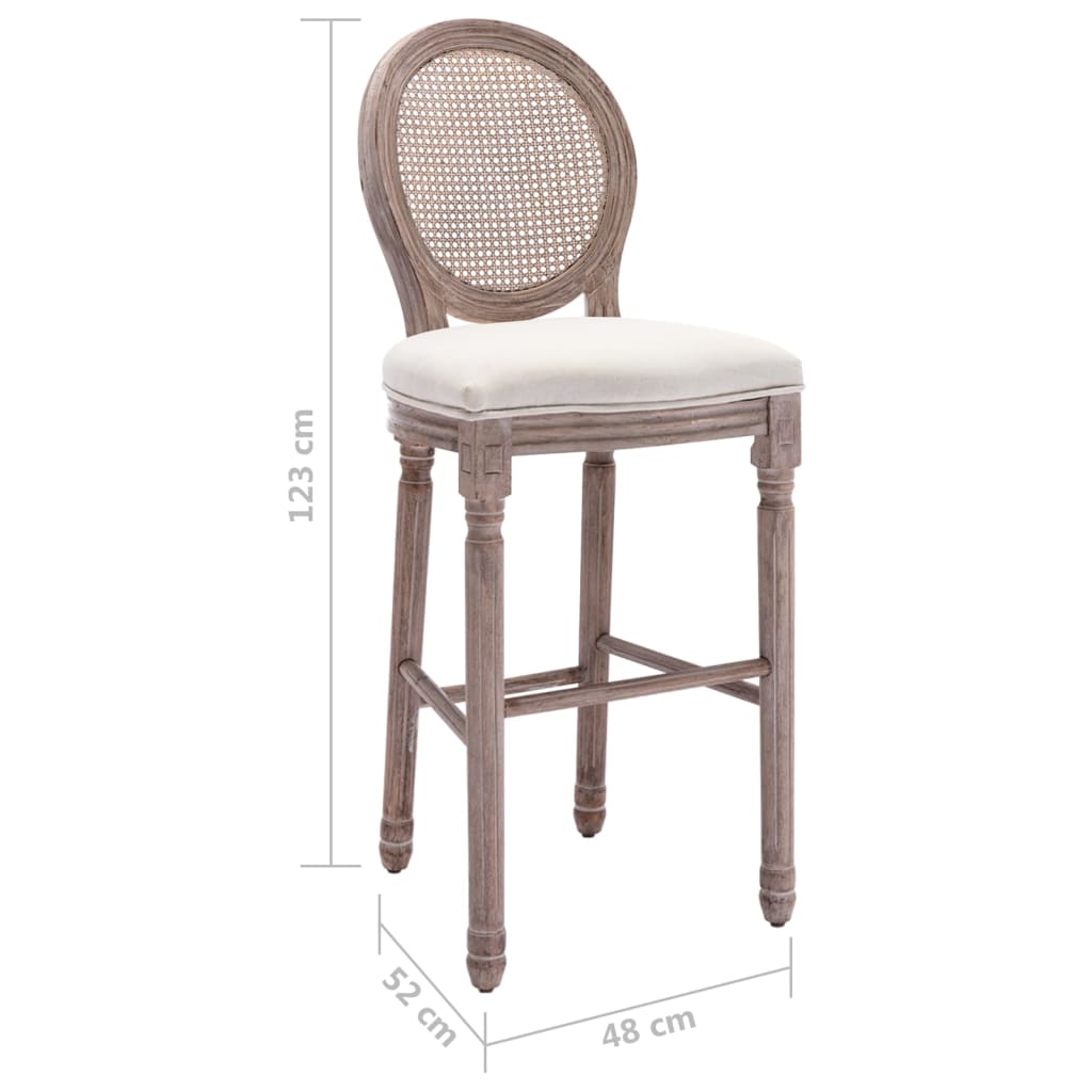 Tabourets de bar lot de 2 blanc lin - XIOS