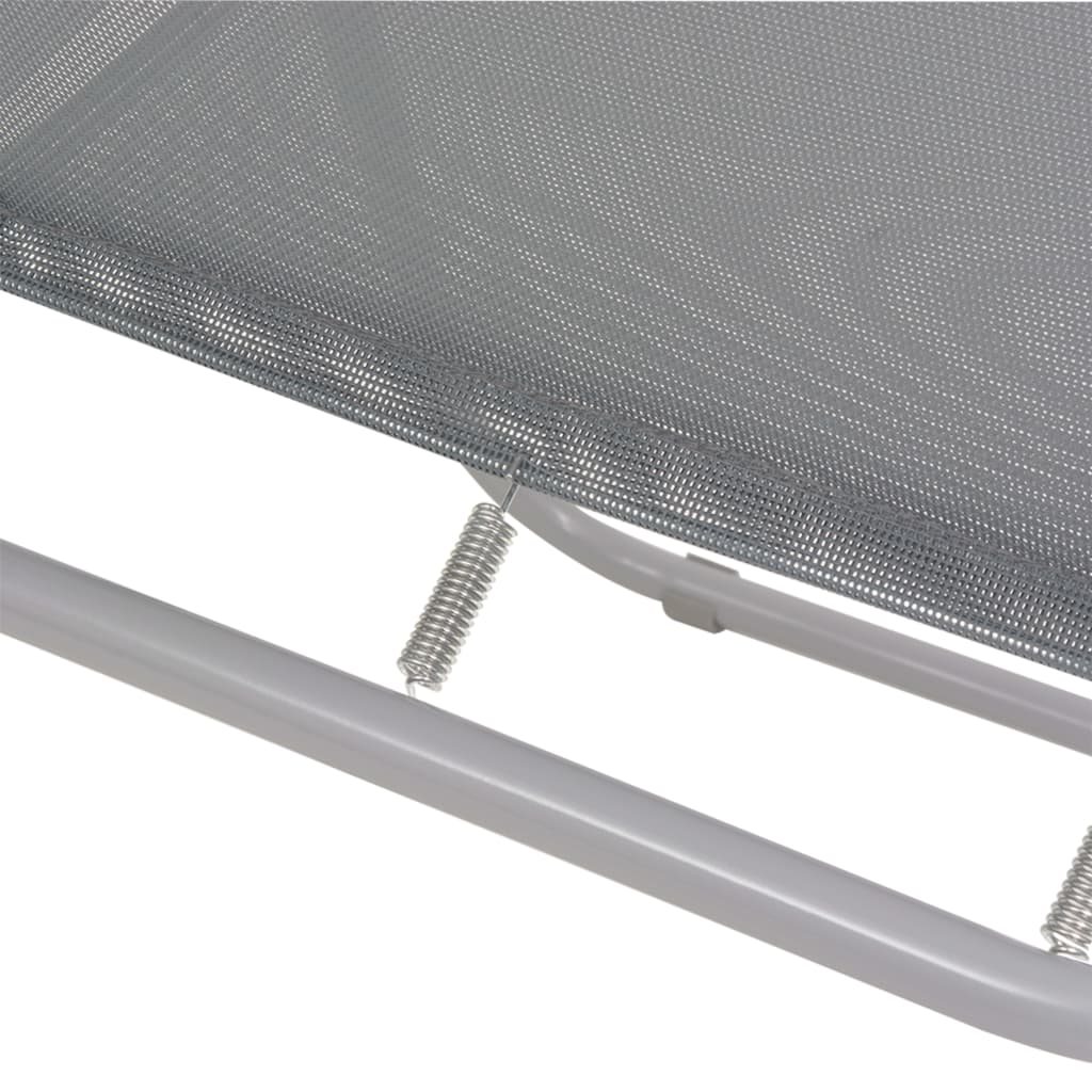 Ensemble à manger d'extérieur 6 pcs Acier et textilène Gris - XIOS