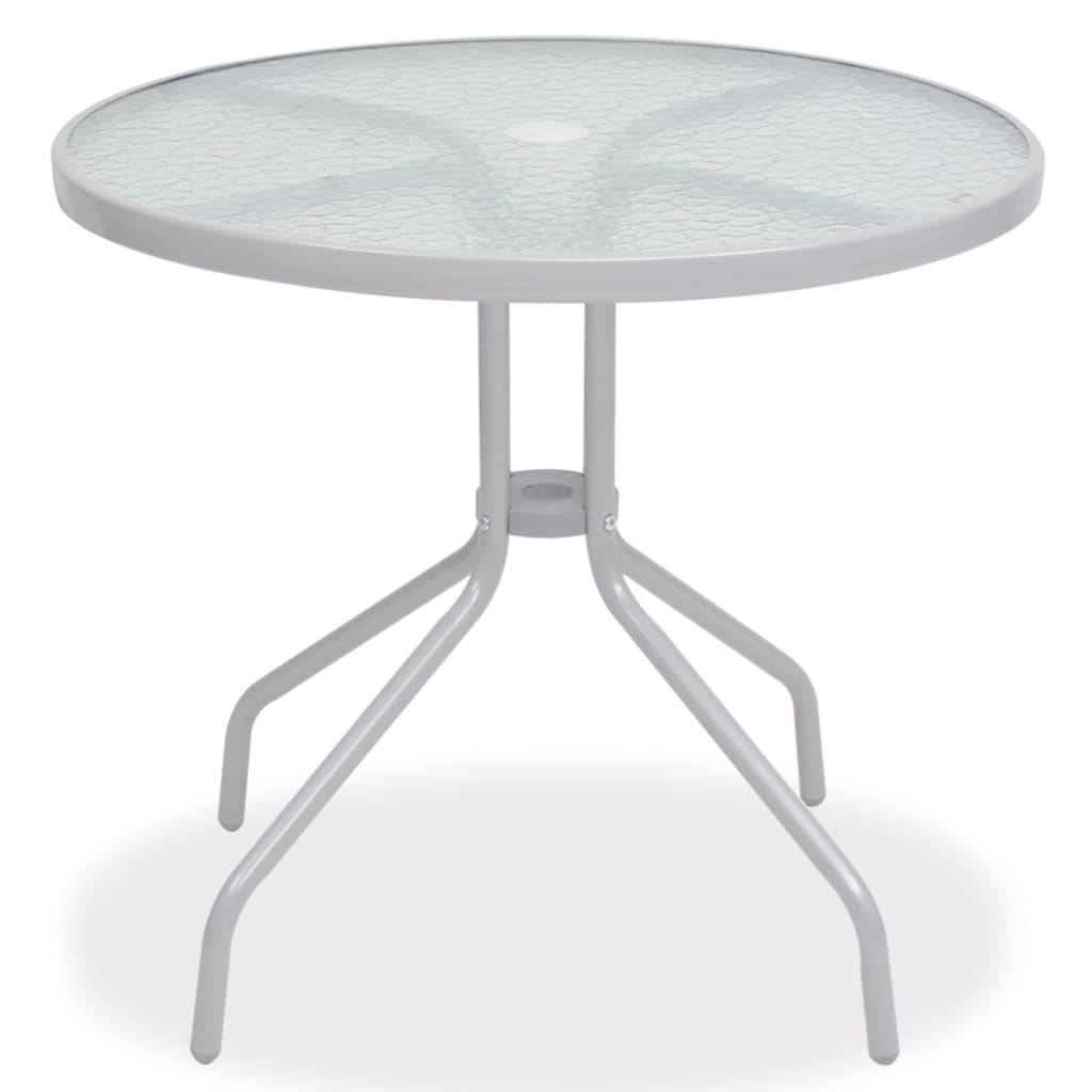 Ensemble à manger d'extérieur 6 pcs Acier et textilène Gris - XIOS