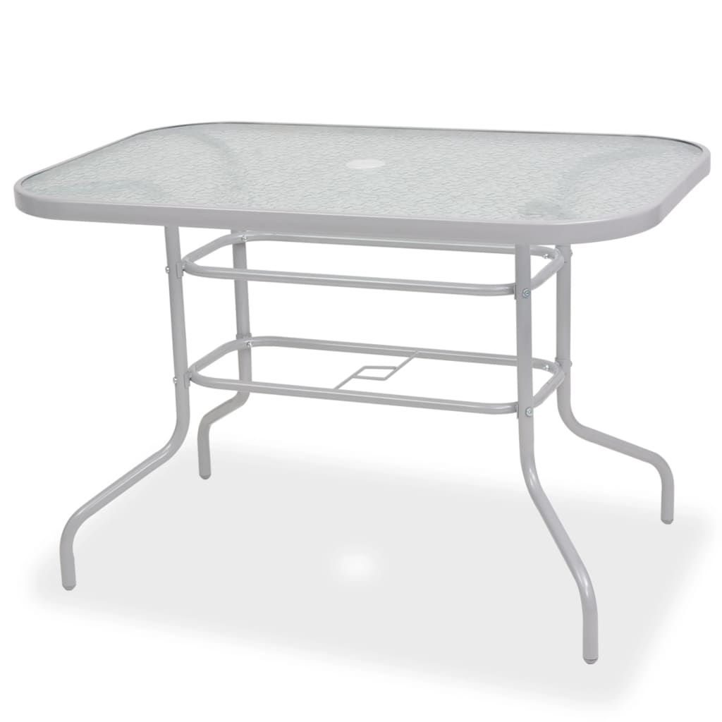 Ensemble à manger d'extérieur 8 pcs Acier et textilène Gris - XIOS