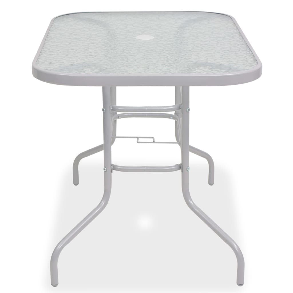 Ensemble à manger d'extérieur 8 pcs Acier et textilène Gris - XIOS