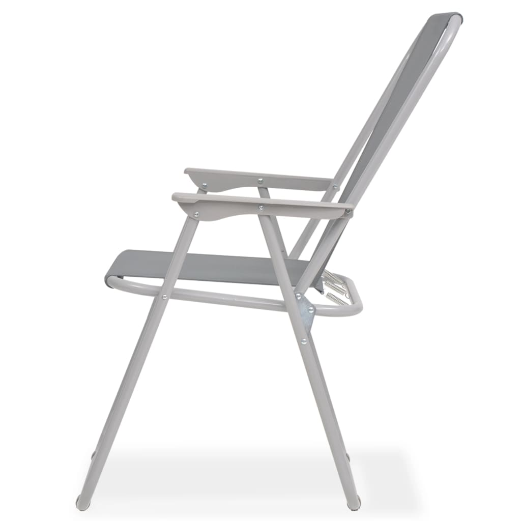 Ensemble à manger d'extérieur 8 pcs Acier et textilène Gris - XIOS