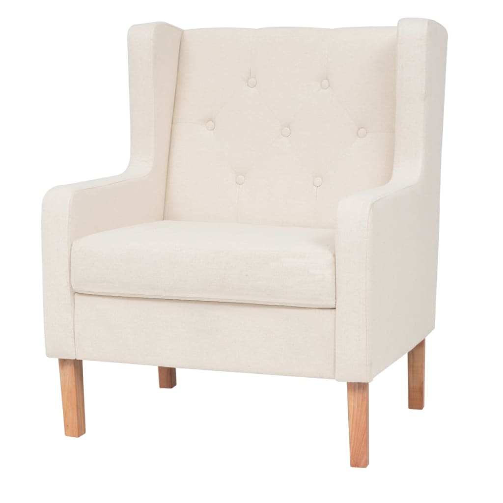 Fauteuil blanc crème tissu - XIOS