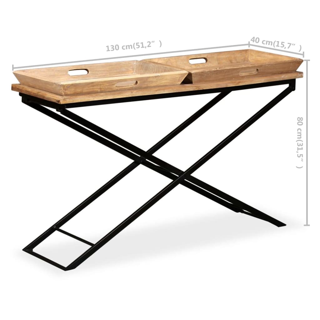 Table console Bois de manguier massif 130 x 40 x 80 cm - XIOS