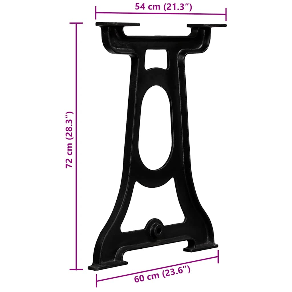 Pied de table de salle à manger 2 pcs Cadre en Y Fonte - XIOS