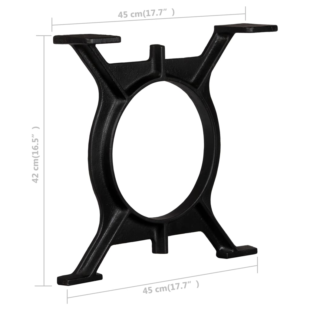 Pied de table basse 2 pcs Cadre en O Fonte - XIOS