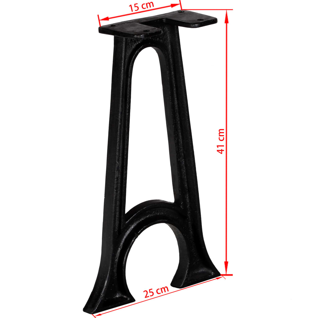 Pied de banc 2 pcs Base voûtée Cadre en A Fonte - XIOS