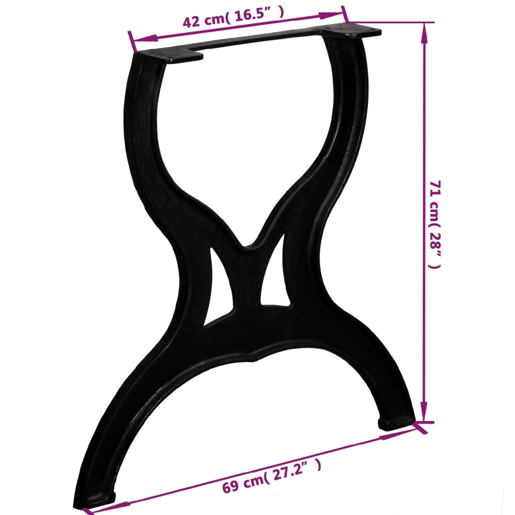 Pied de table de salle à manger 2 pcs Cadre en X Fonte - XIOS