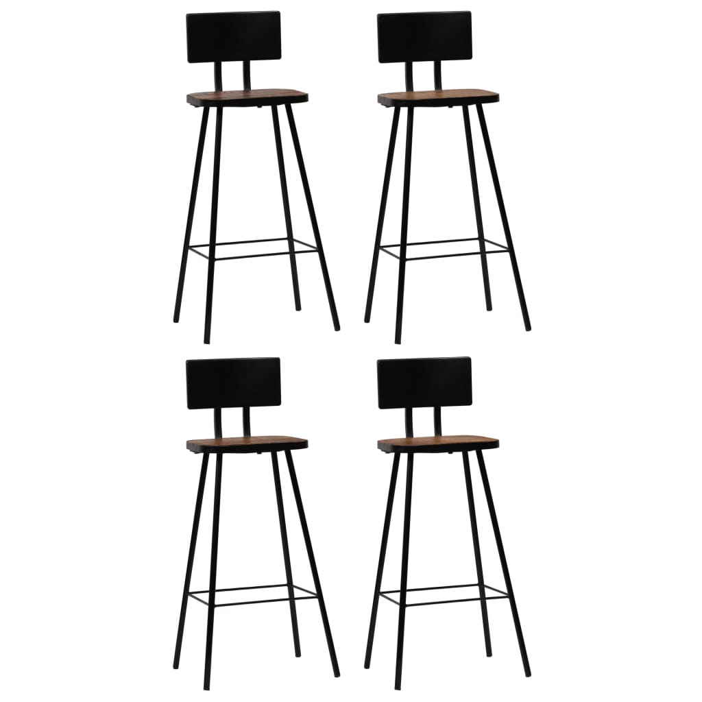 Tabourets de bar lot de 4 bois massif de récupération - XIOS