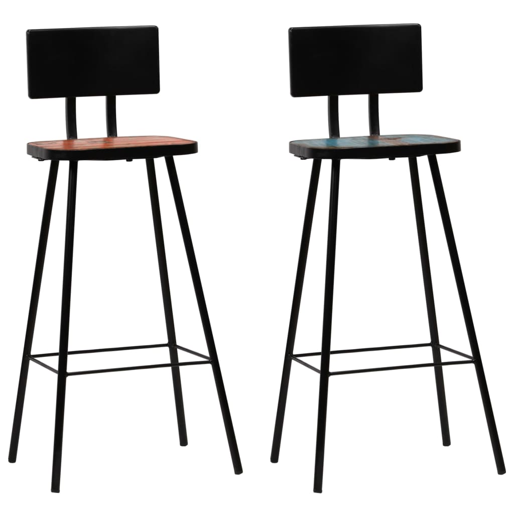 Tabourets de bar lot de 2 bois massif de récupération - XIOS