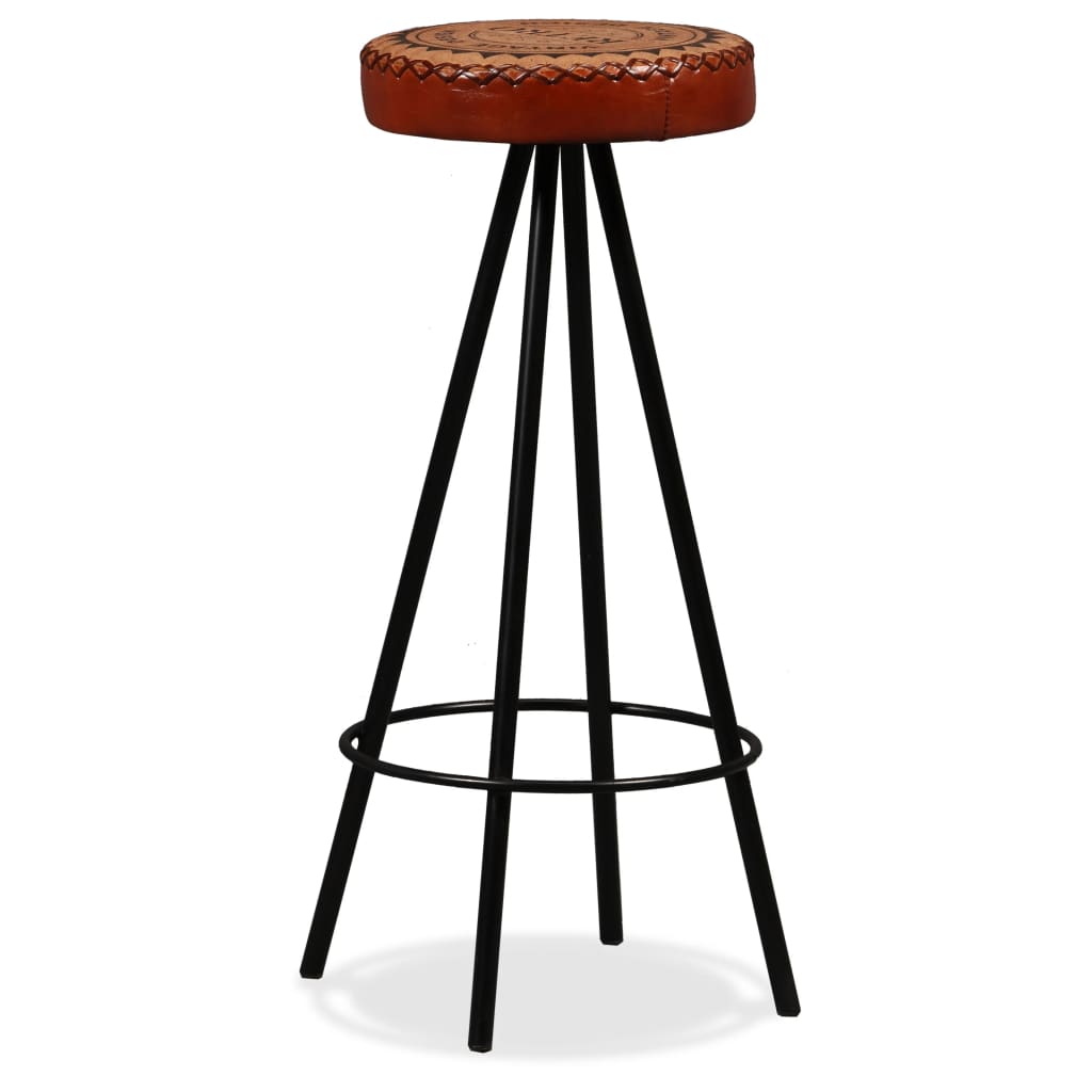 Tabourets de bar lot de 2 cuir véritable - XIOS