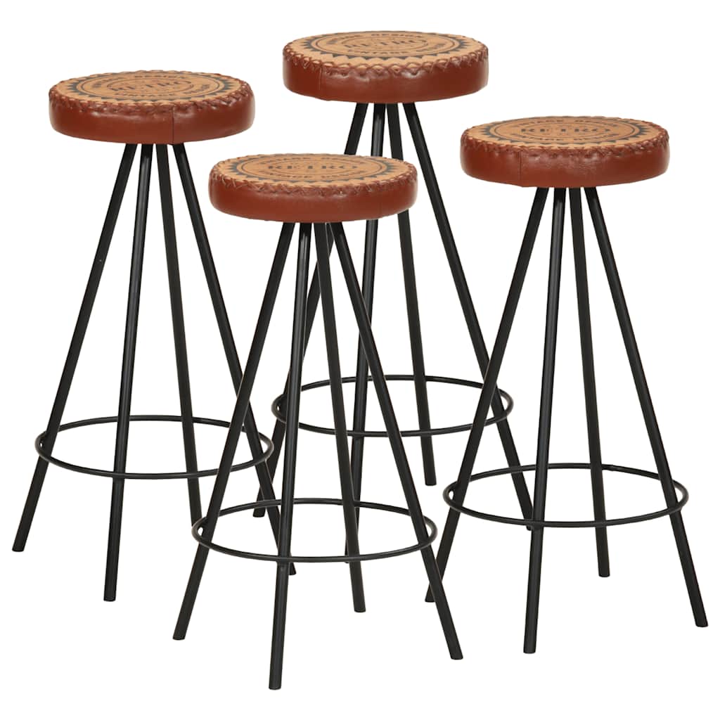 Tabourets de bar lot de 4 cuir véritable - XIOS