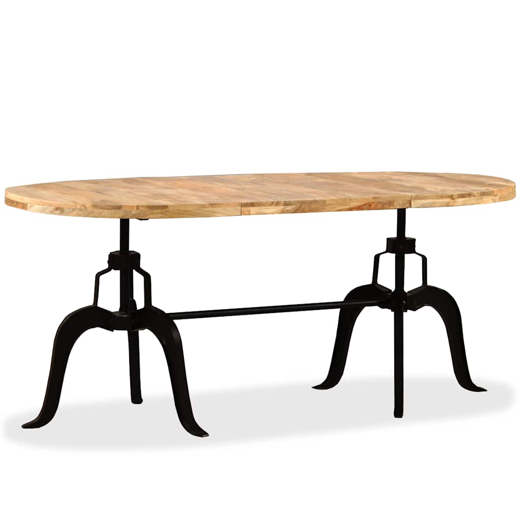 Table à manger Bois de manguier massif et acier 180 cm