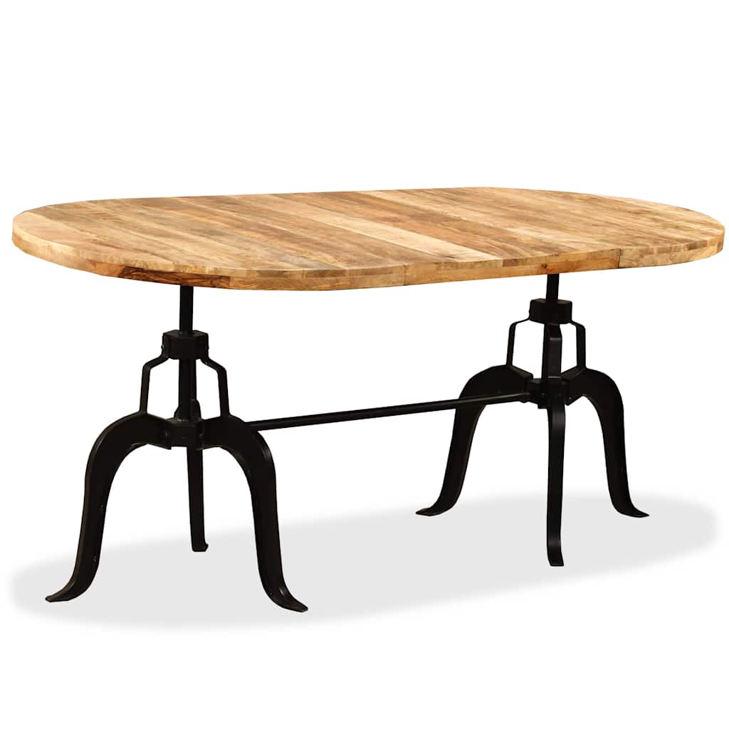 Table à manger Bois de manguier massif et acier 180 cm