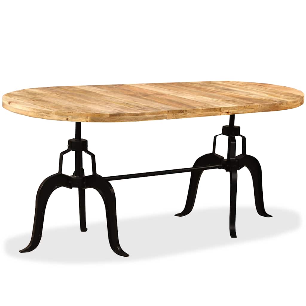 Table à manger Bois de manguier massif et acier 180 cm