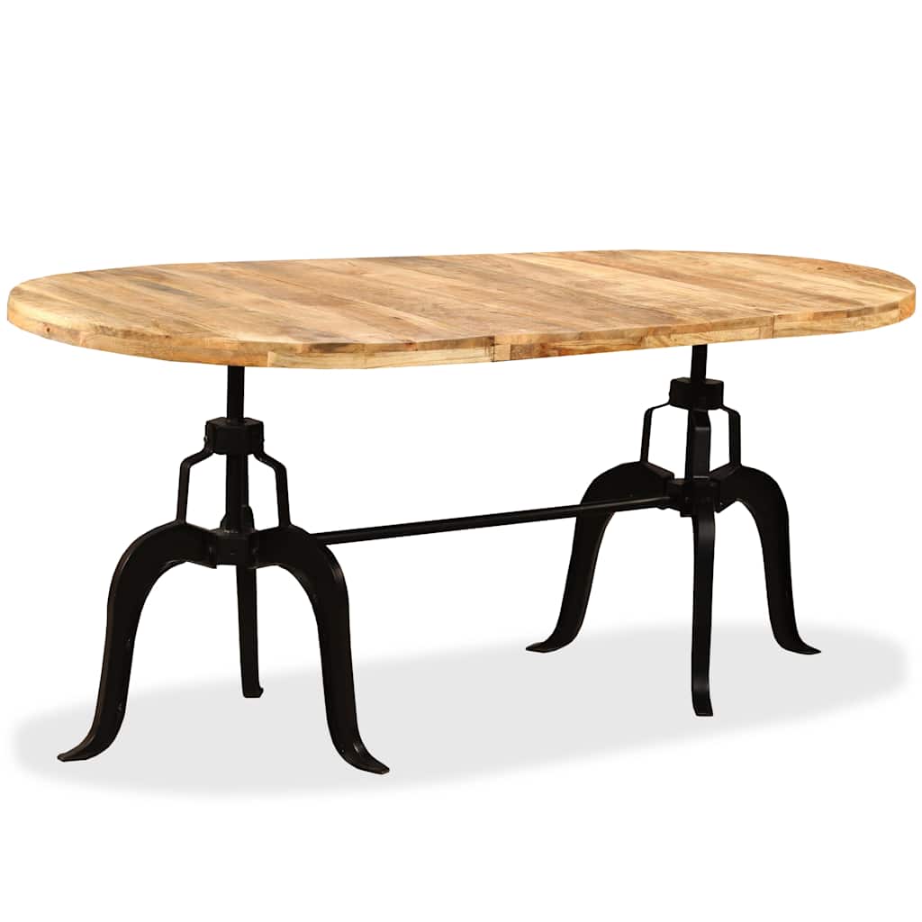Table à manger Bois de manguier massif et acier 180 cm