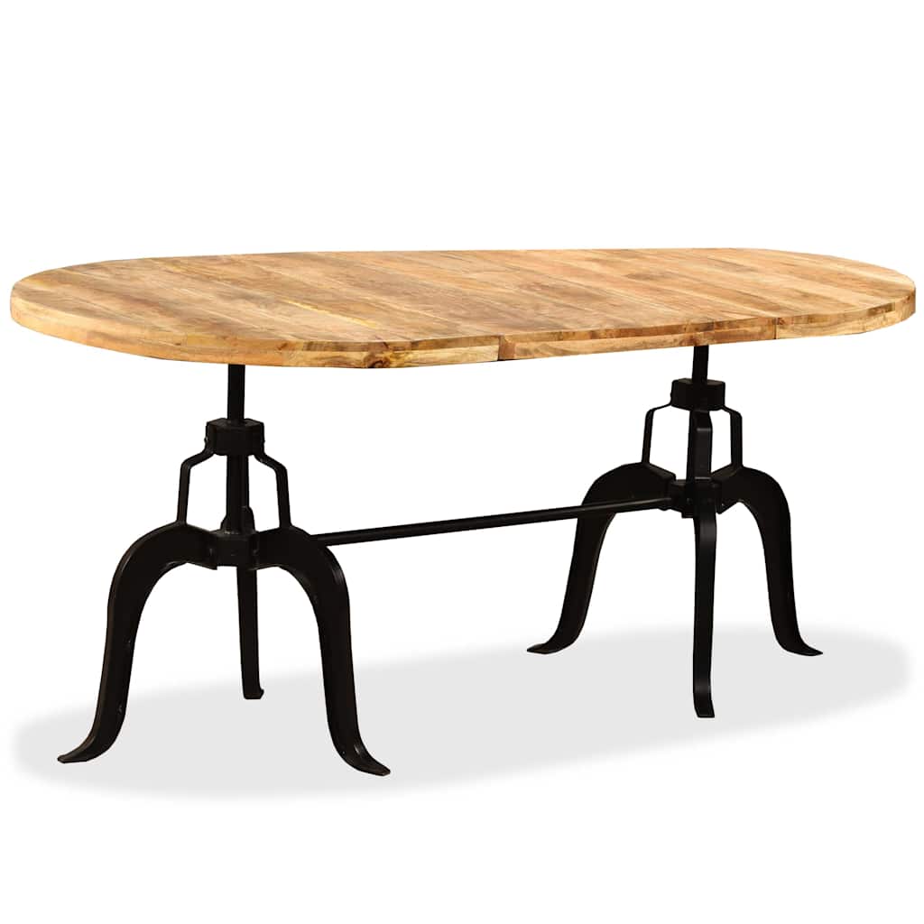 Table à manger Bois de manguier massif et acier 180 cm