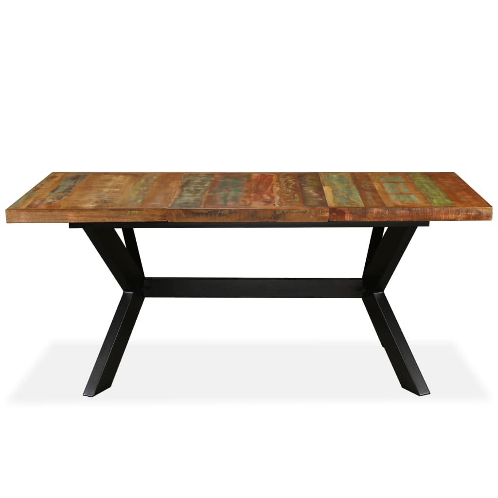 Table à manger Bois récupération massif et croix en acier 180cm - XIOS