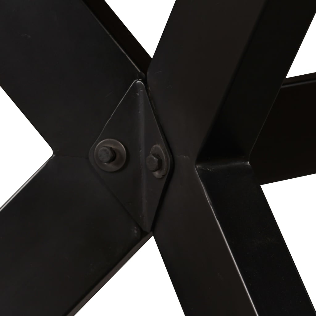Table à manger Bois récupération massif et croix en acier 180cm - XIOS