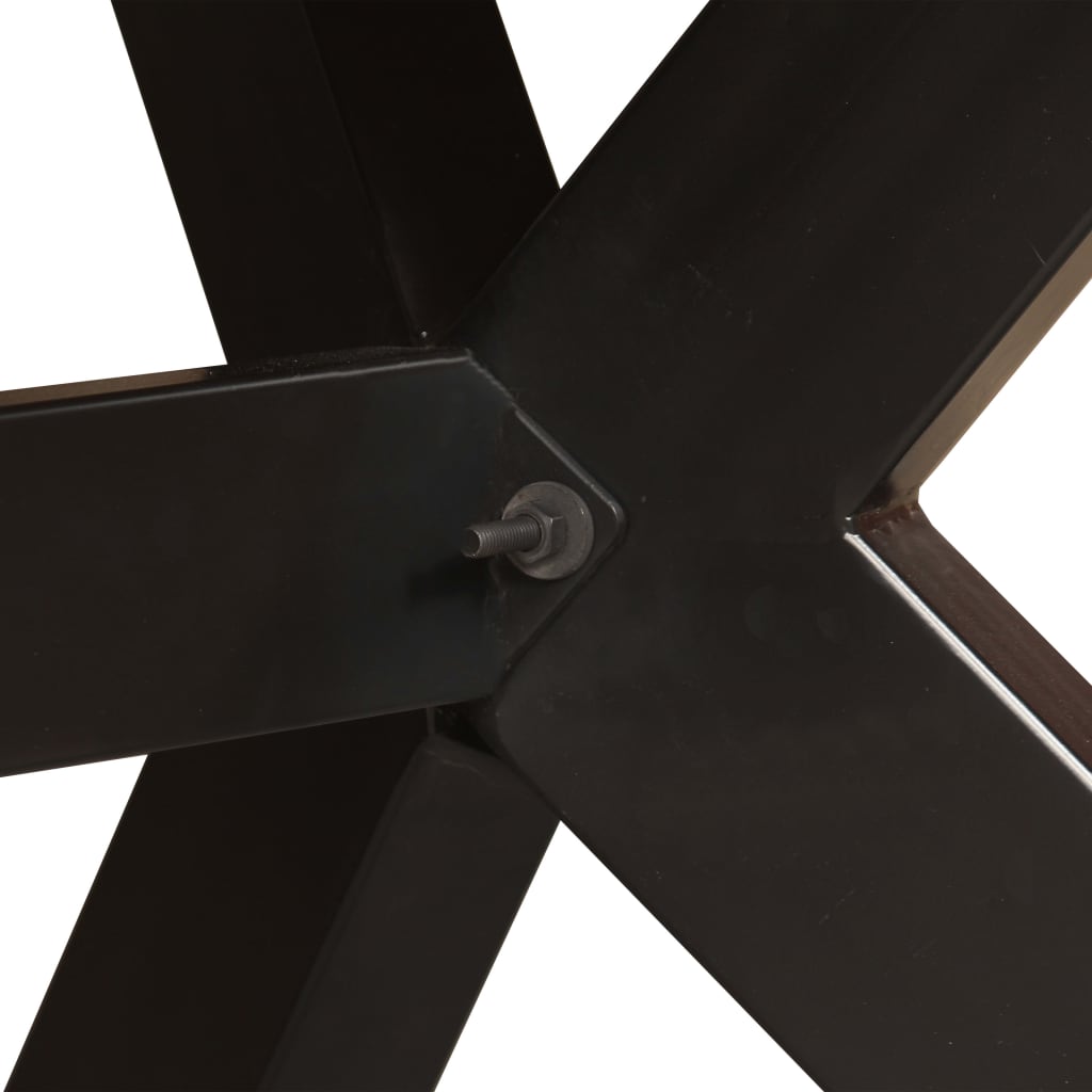 Table à manger Bois récupération massif et croix en acier 180cm - XIOS