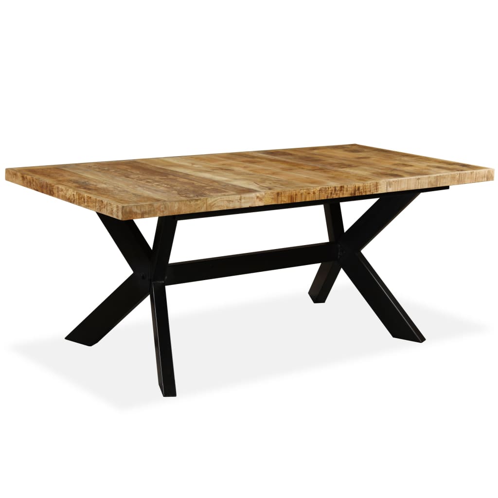 Table à manger Bois de manguier massif et croix en acier 180 cm - XIOS