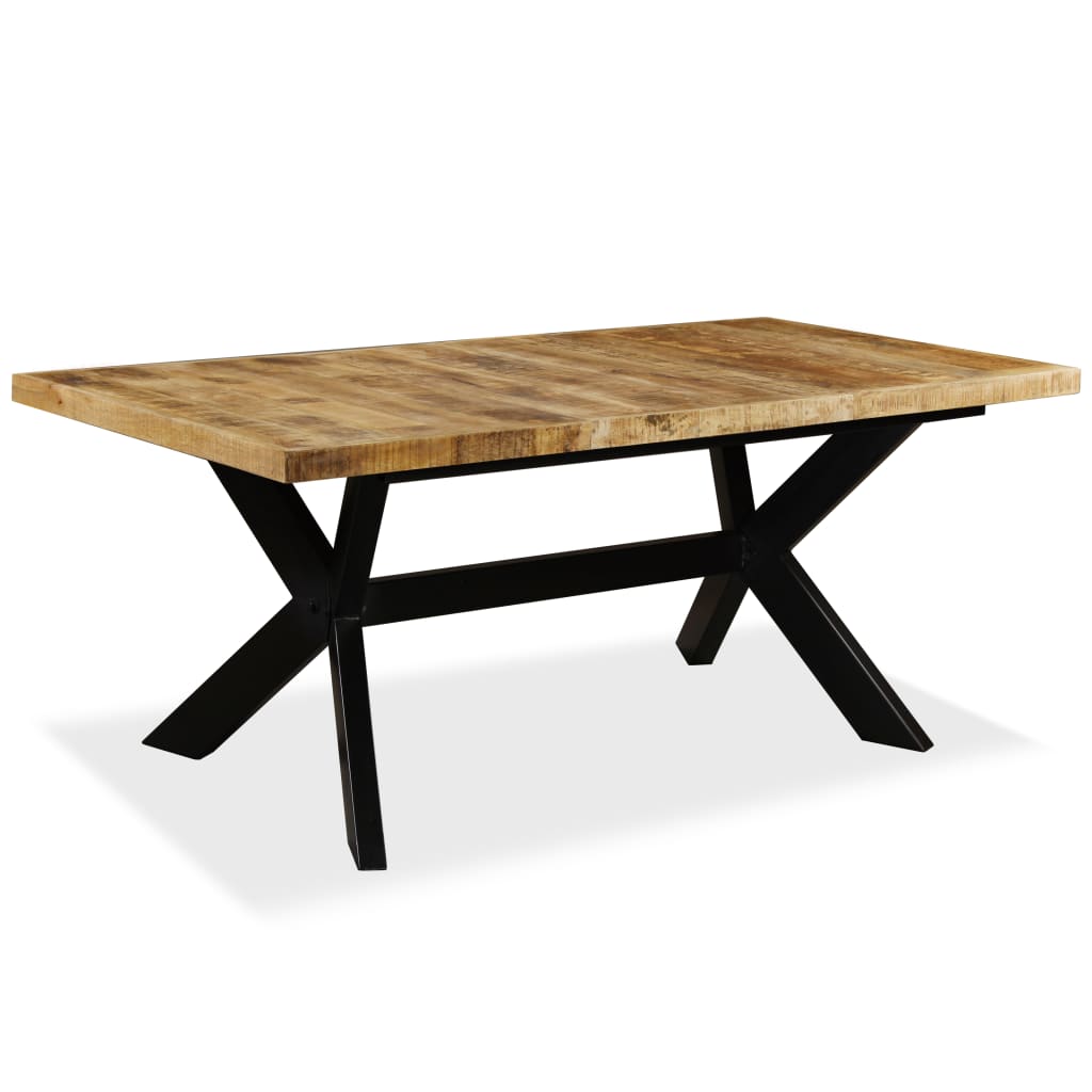Table à manger Bois de manguier massif et croix en acier 180 cm - XIOS