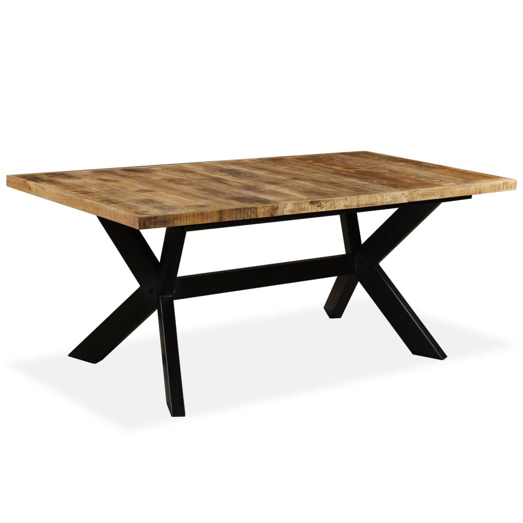 Table à manger Bois de manguier massif et croix en acier 180 cm - XIOS