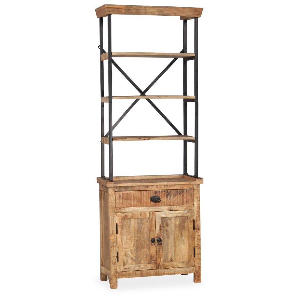 Buffet avec étagères en bois de manguier massif 65x30x180 cm - XIOS