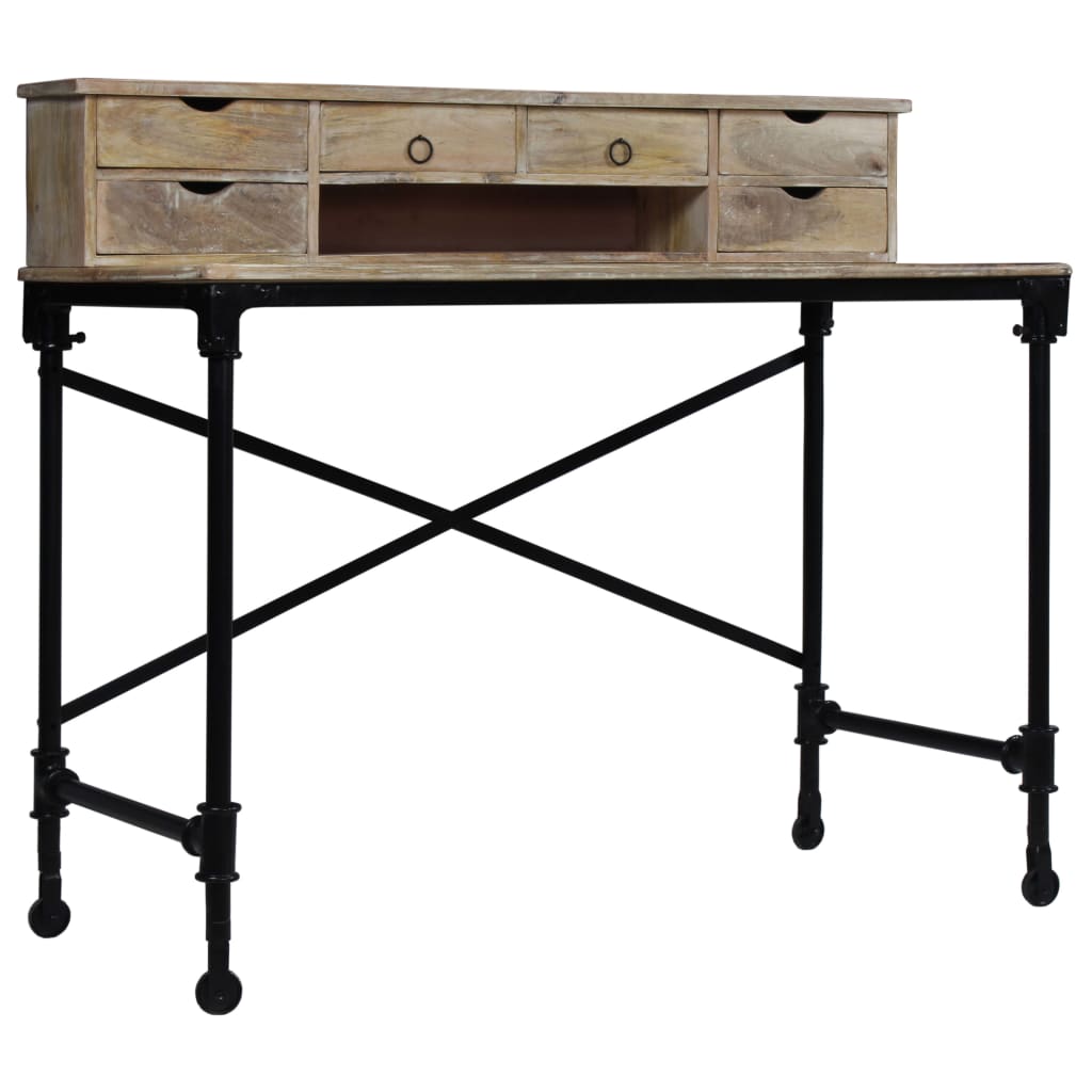 Bureau Bois de manguier massif et acier 110 x 50 x 96 cm