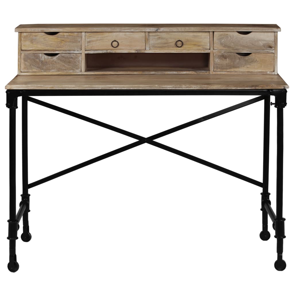 Bureau Bois de manguier massif et acier 110 x 50 x 96 cm