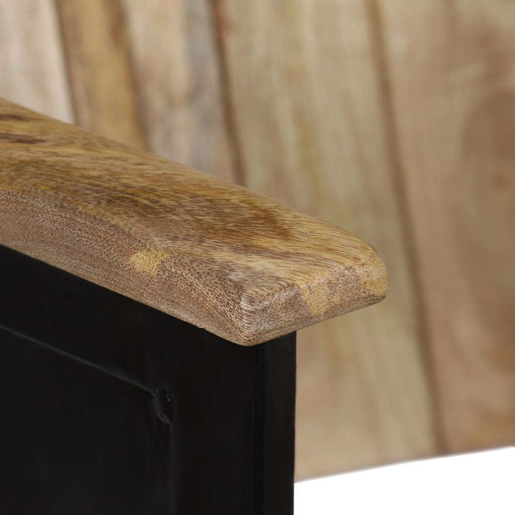 Banc à 2 places Bois de manguier massif et acier - XIOS