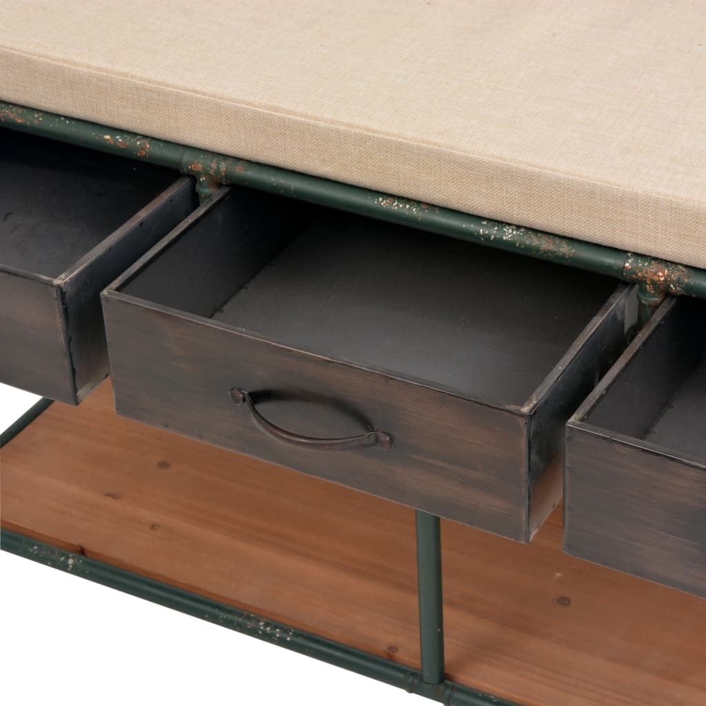 Banc de rangement avec coussin 107,5 x 34,5 x 59 cm - XIOS