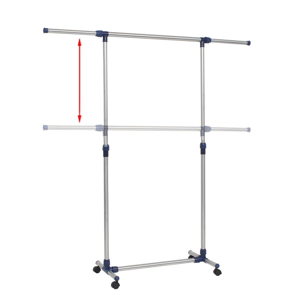 Porte-vêtements réglable Acier inoxydable 165x44x150 cm Argenté XIOS