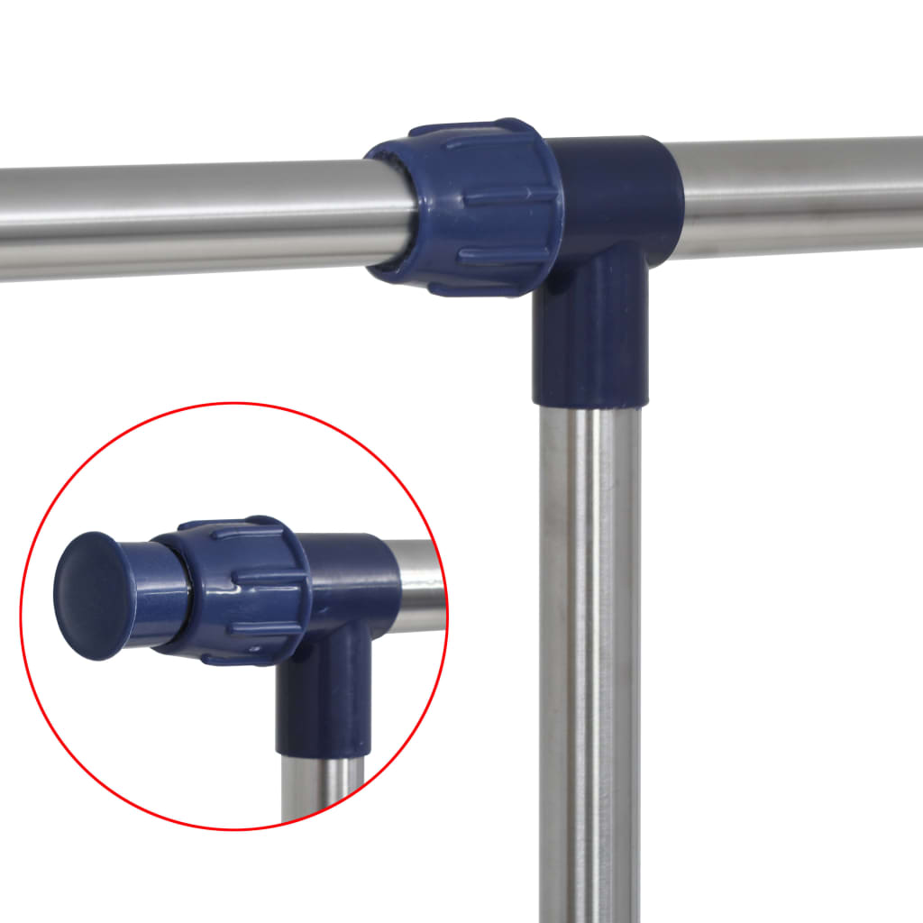 Porte-vêtements réglable Acier inoxydable 165x44x150 cm Argenté XIOS