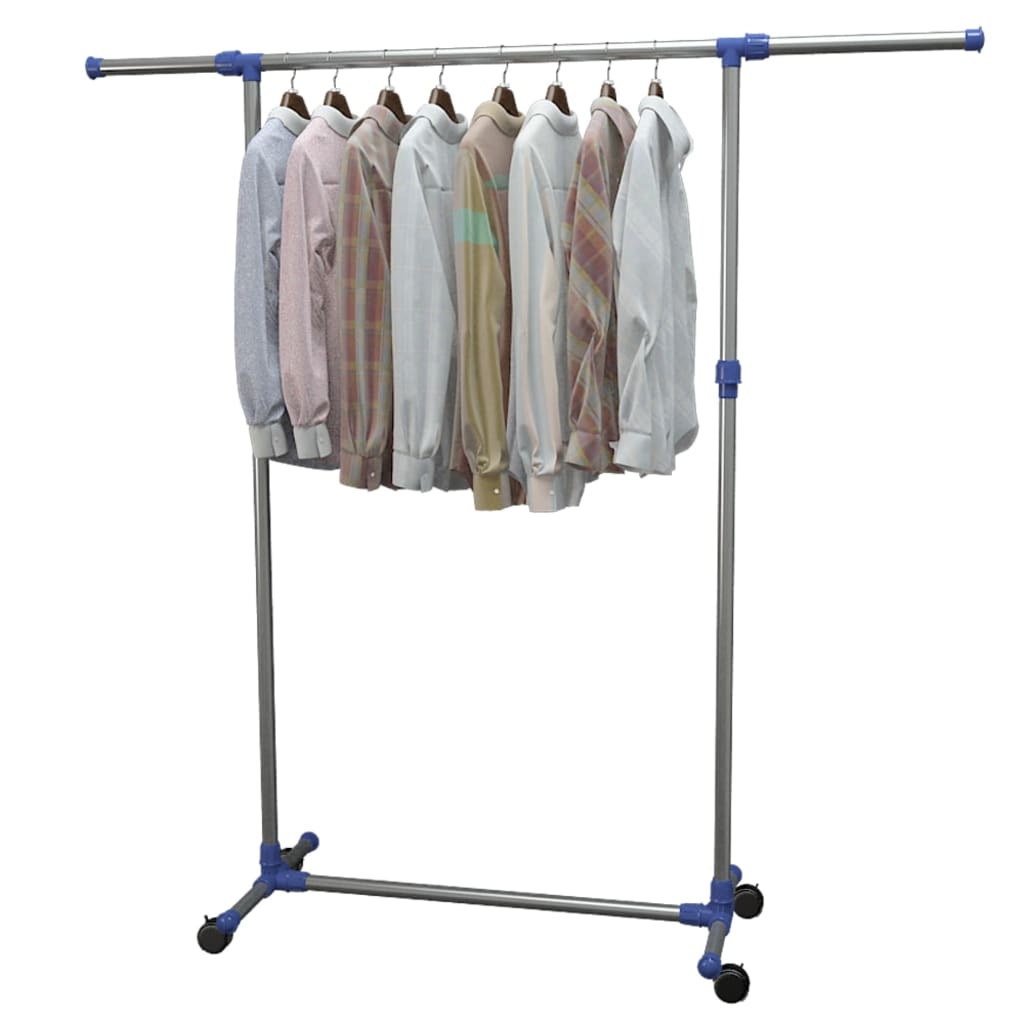 Porte-vêtements réglable Acier inoxydable 165x44x150 cm Argenté XIOS