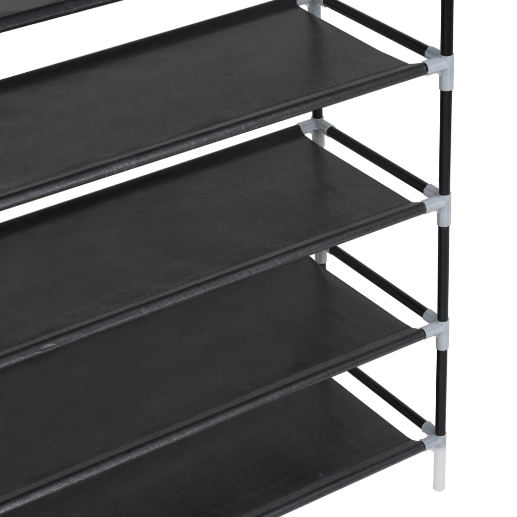 Range-chaussures avec 10 étagères Métal et Tissu non tissé Noir - XIOS