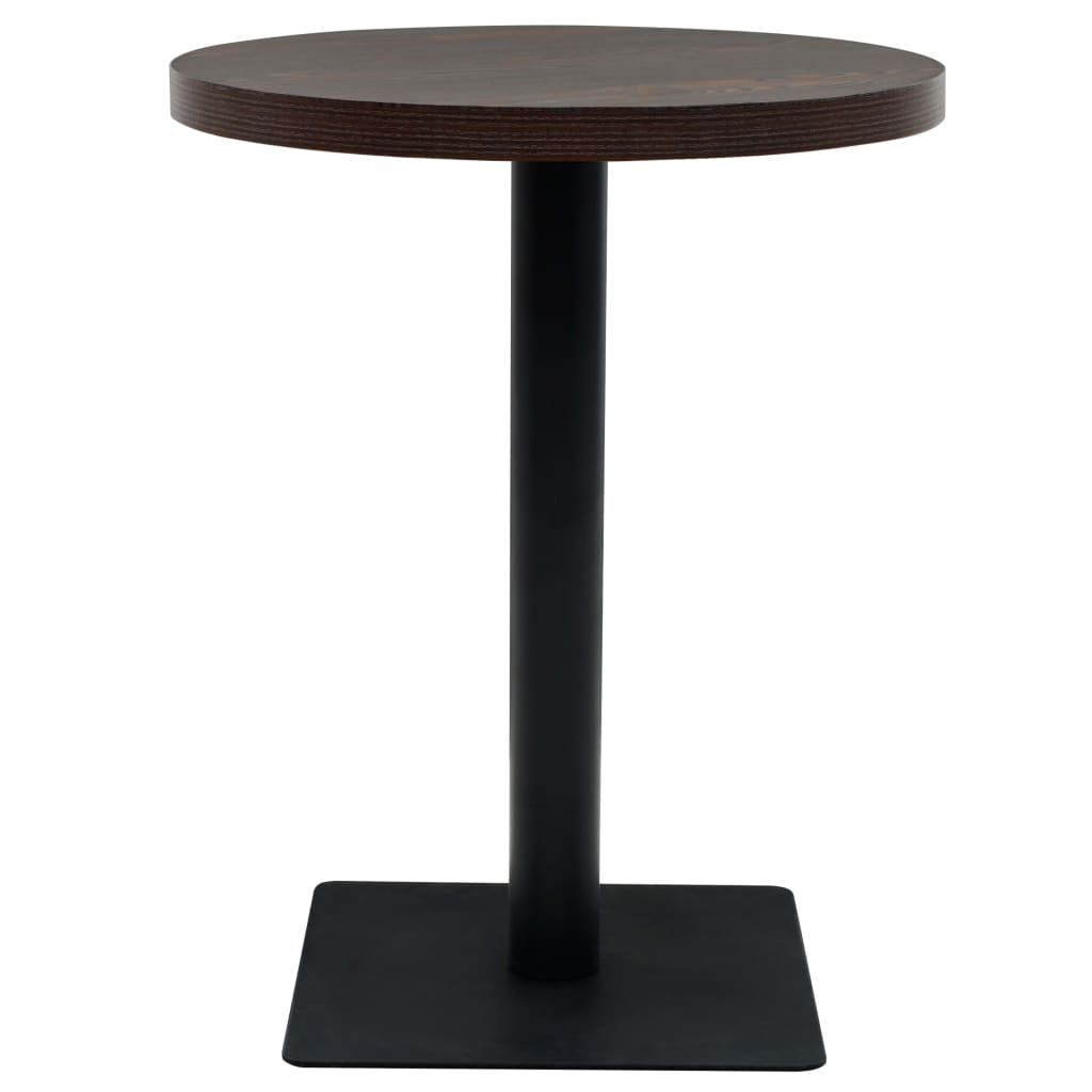 Table de bistro MDF et acier Rond 60 x 75 cm Frêne foncé - XIOS