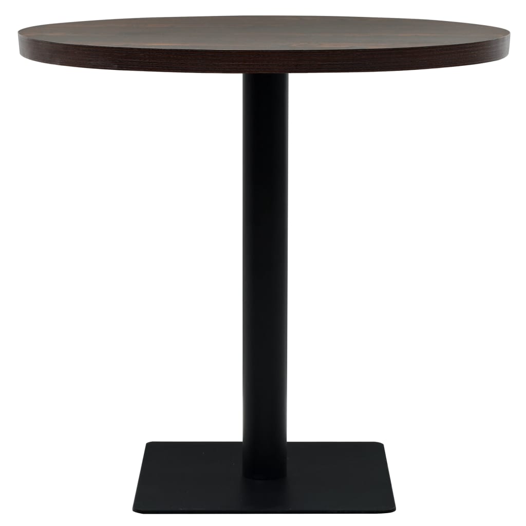 Table de bistro MDF et acier Rond 80 x 75 cm Frêne foncé - XIOS