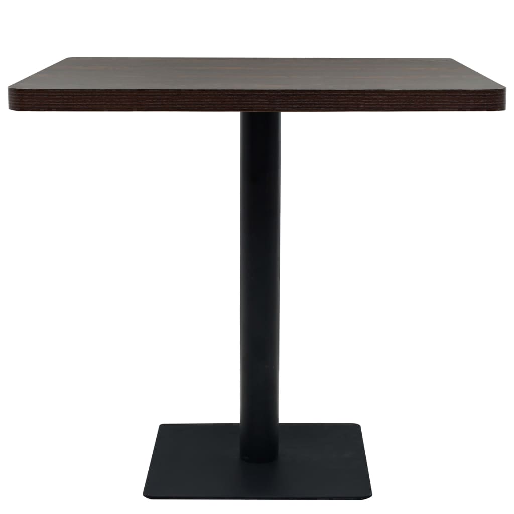Table de bistro MDF et acier Carré 80 x 80 x 75 cm Frêne foncé - XIOS