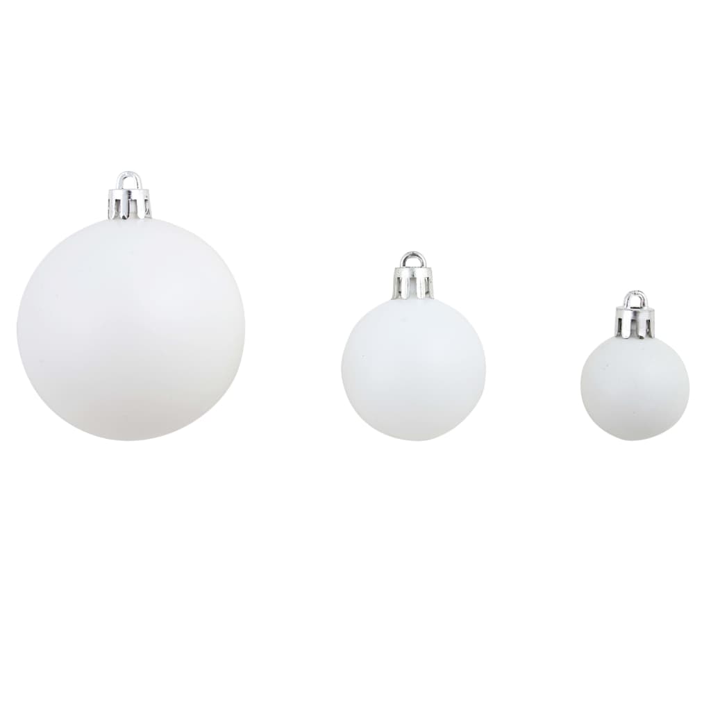 Ensemble de boules de Noël 100 pcs 3/4/6 cm Blanc/Gris - XIOS