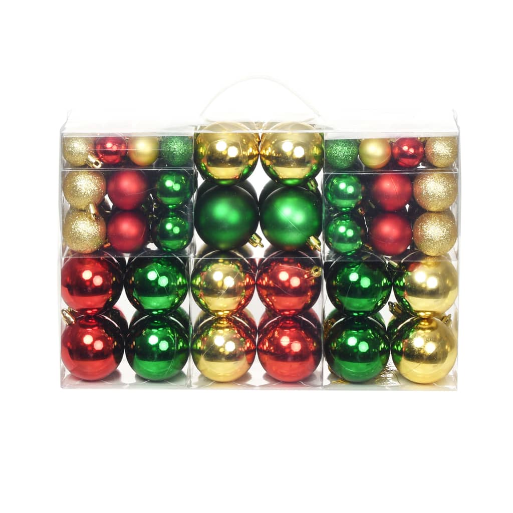 Boules de Noël 100 pcs Rouge/Doré/Vert - XIOS
