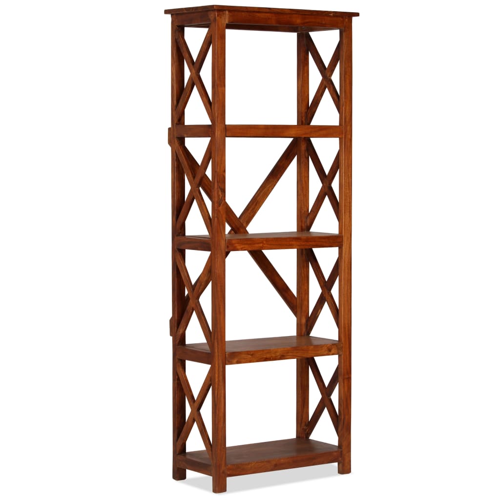 Bibliothèque Bois massif d'acacia et finition miel 60x30x160 cm - XIOS