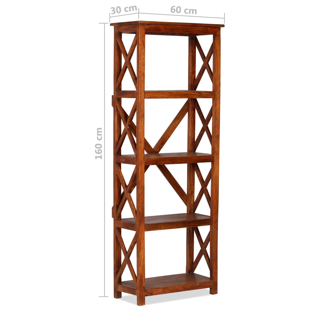 Bibliothèque Bois massif d'acacia et finition miel 60x30x160 cm - XIOS