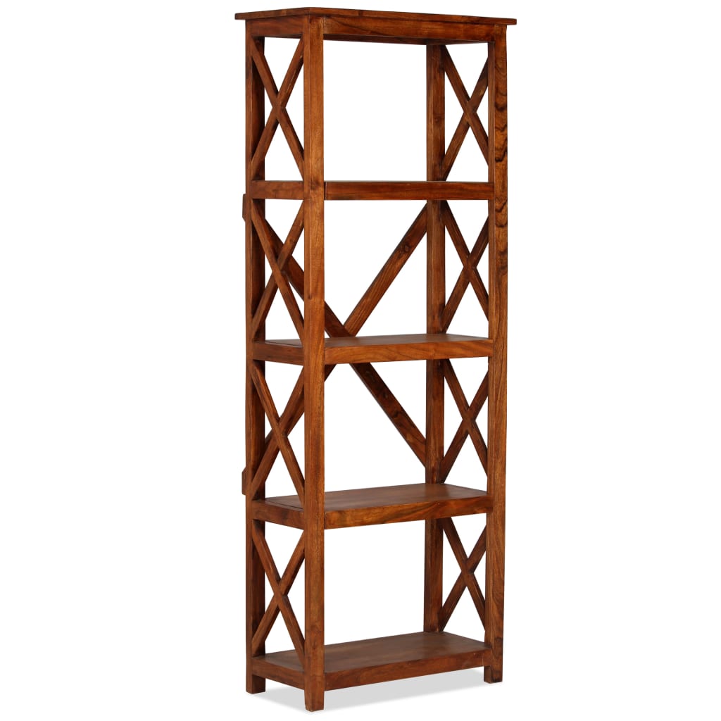 Bibliothèque Bois massif d'acacia et finition miel 60x30x160 cm - XIOS