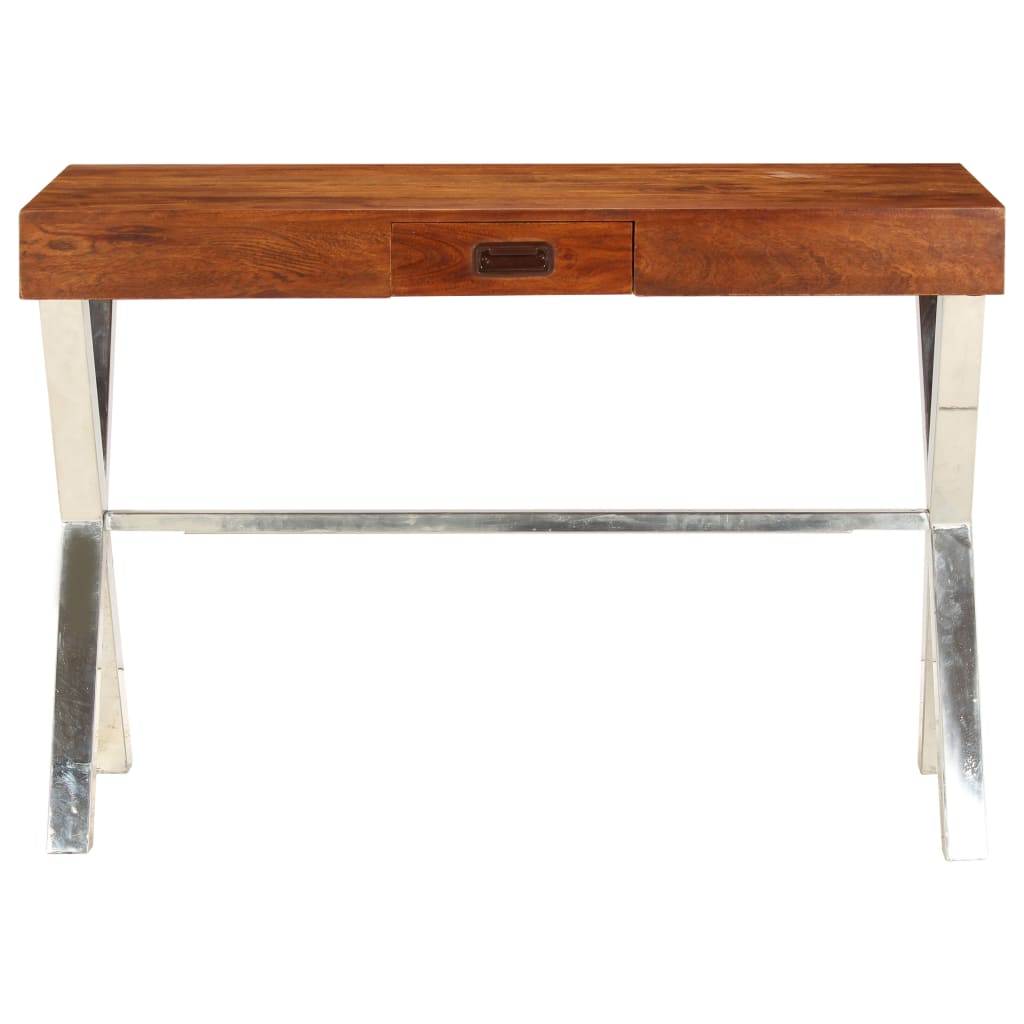Bureau Bois d'acacia solide avec finition miel 110x50x76 cm Bureaux vidaXL   