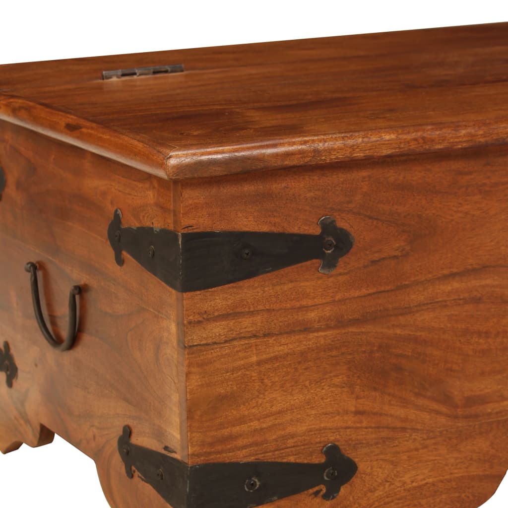 Table basse Bois d'acacia solide avec finition miel 110x55x35cm - XIOS