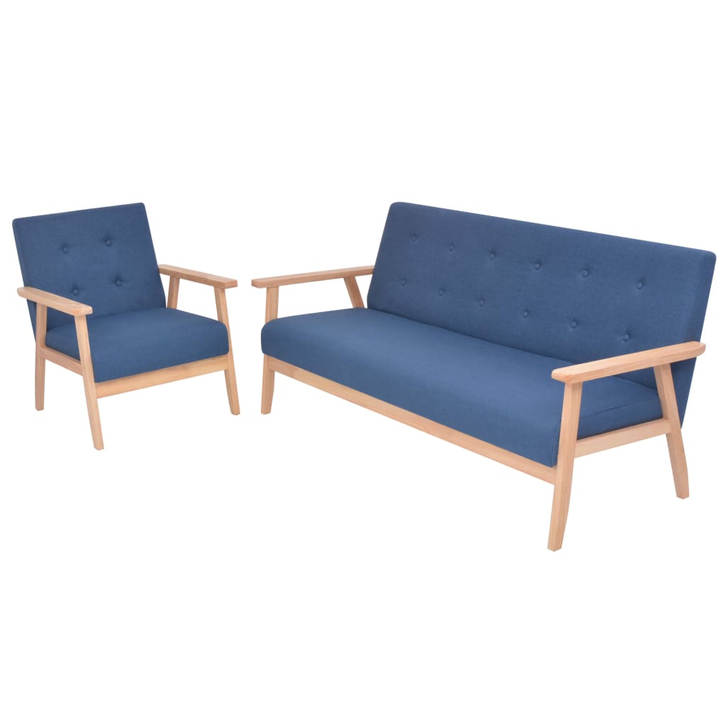 Ensemble de canapé 2 pcs Tissu bleu - XIOS