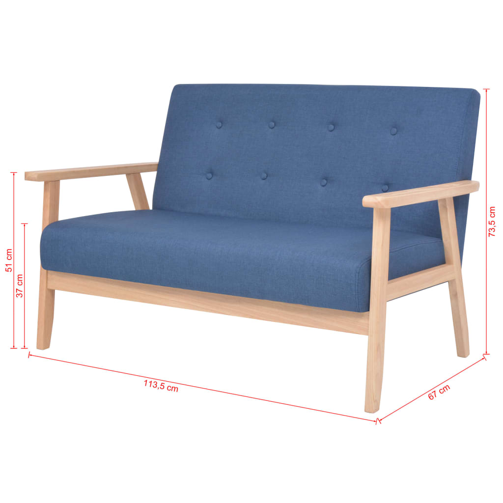 Ensemble de canapé 2 pcs Tissu bleu - XIOS