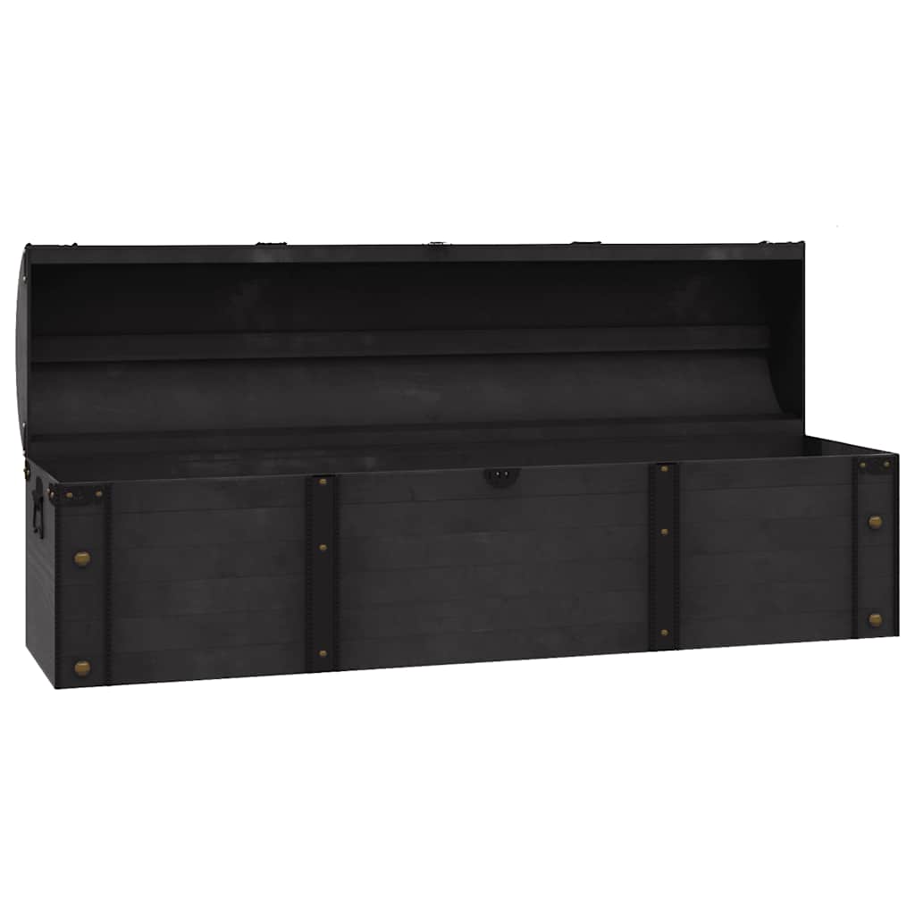 Coffre de rangement Bois massif style vintage 120x30x40 cm
