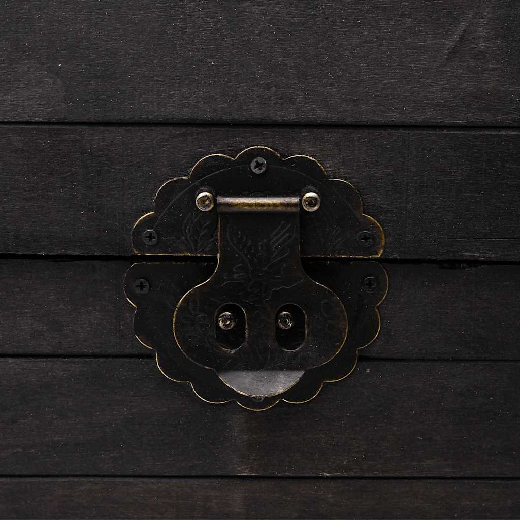 Coffre de rangement Bois massif style vintage 120x30x40 cm